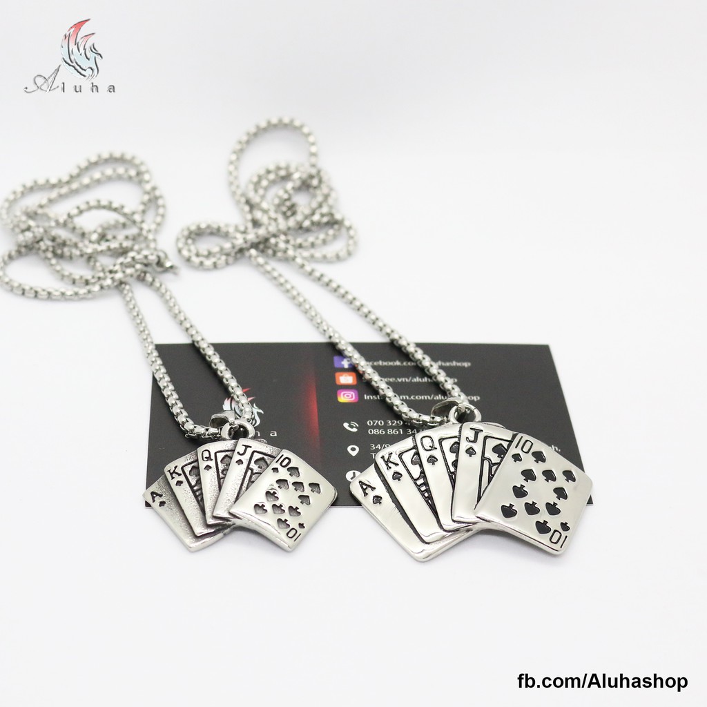 Dây chuyền Titan Sảnh bài Tây bao thắng mọi Casino - NL064 - Aluha