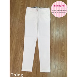 Quần dài kaki thun màu trắng / quần dài nữ trơn basic