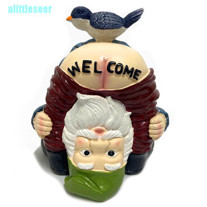 【Bar】Resin Dwarf Figurines New Funny Naughty Garden Gnome Garden Decoration Statue