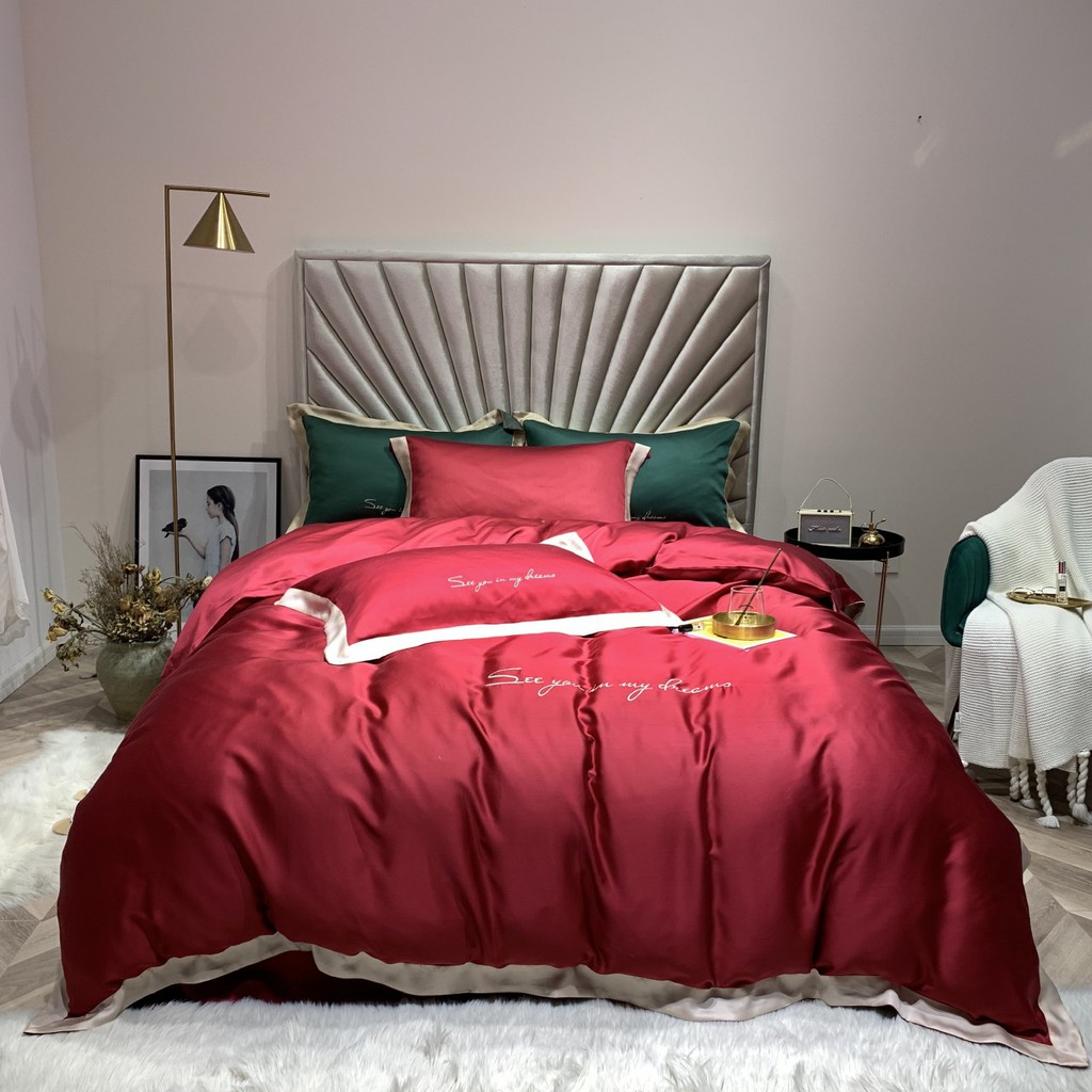 Bộ chăn ga gối LỤA TENCEL 100S SEE YOU IN MY DREAM HOT mềm mịn giá rẻ