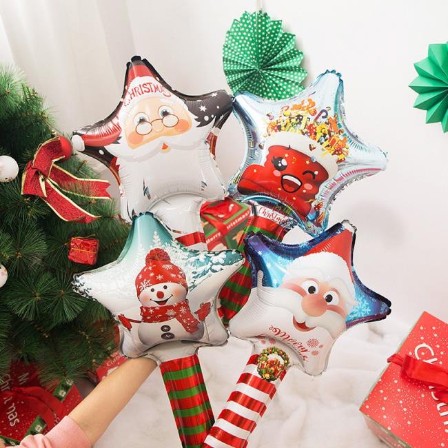 Bong bóng giấy nhôm bơm hơi cầm tay 24 inch dành cho trang trí Giáng Sinh