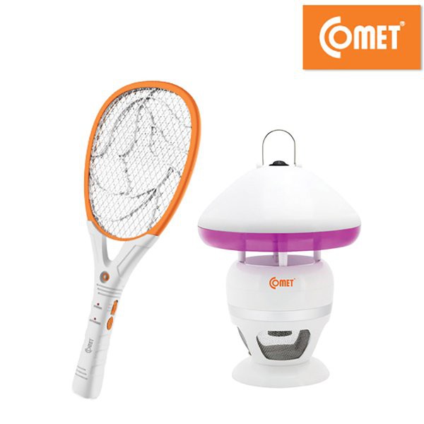 Combo Diệt Côn Trùng 1: Đèn muỗi Comet CM038 3W kiêm đèn ngủ &amp; Vợt Muỗi Comet CP045 điện thế mạnh