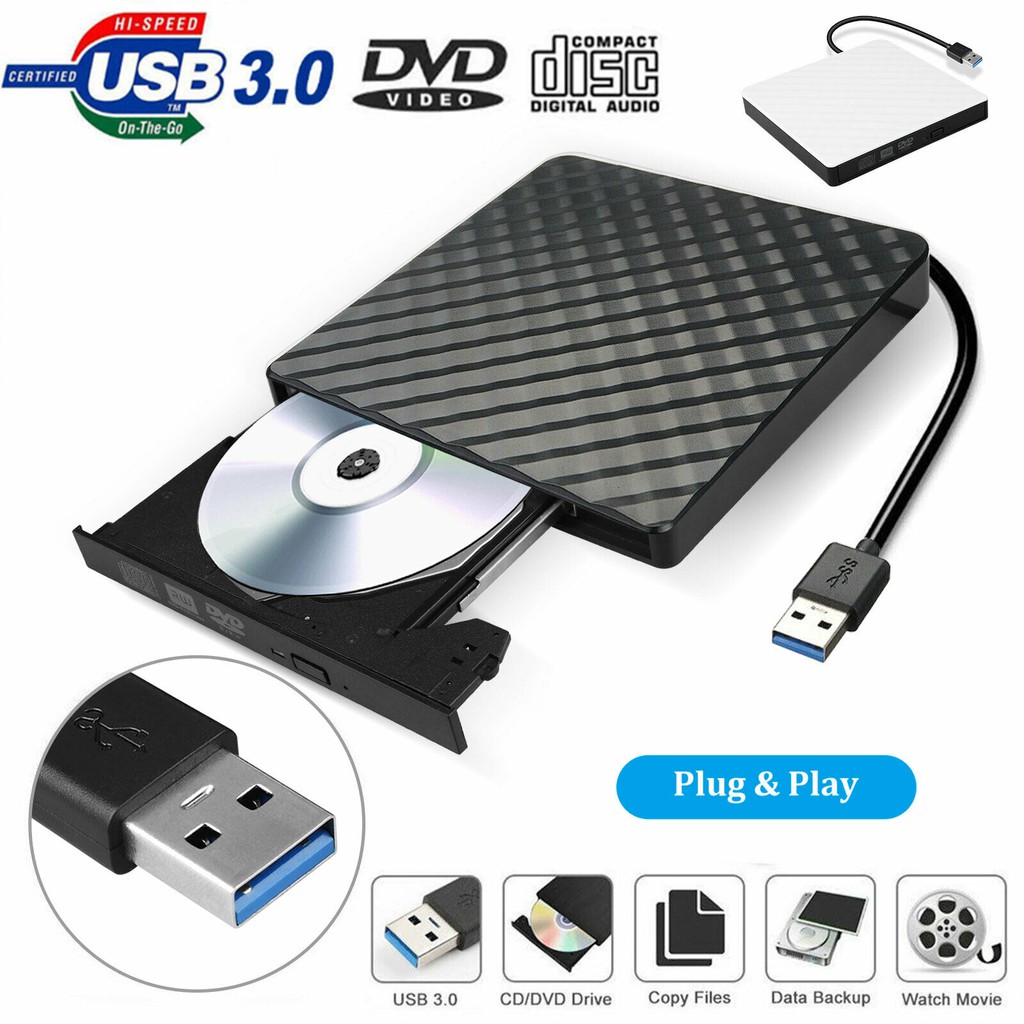 Ổ Đĩa Ngoài Usb 3.0 Dvd Rw Cd Rom Cho Laptop Pc | BigBuy360 - bigbuy360.vn