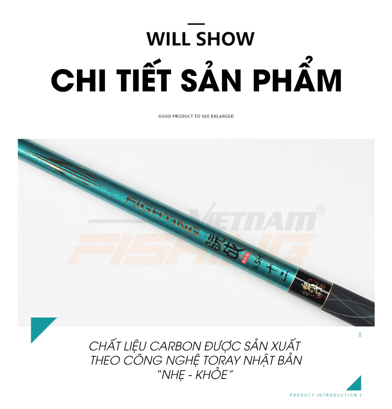 [Chính hãng] [Ảnh thật] Cần Kaiwo Hiếu Chiến 6.5H new model 2021. Tặng kèm 1 lóng phụ.