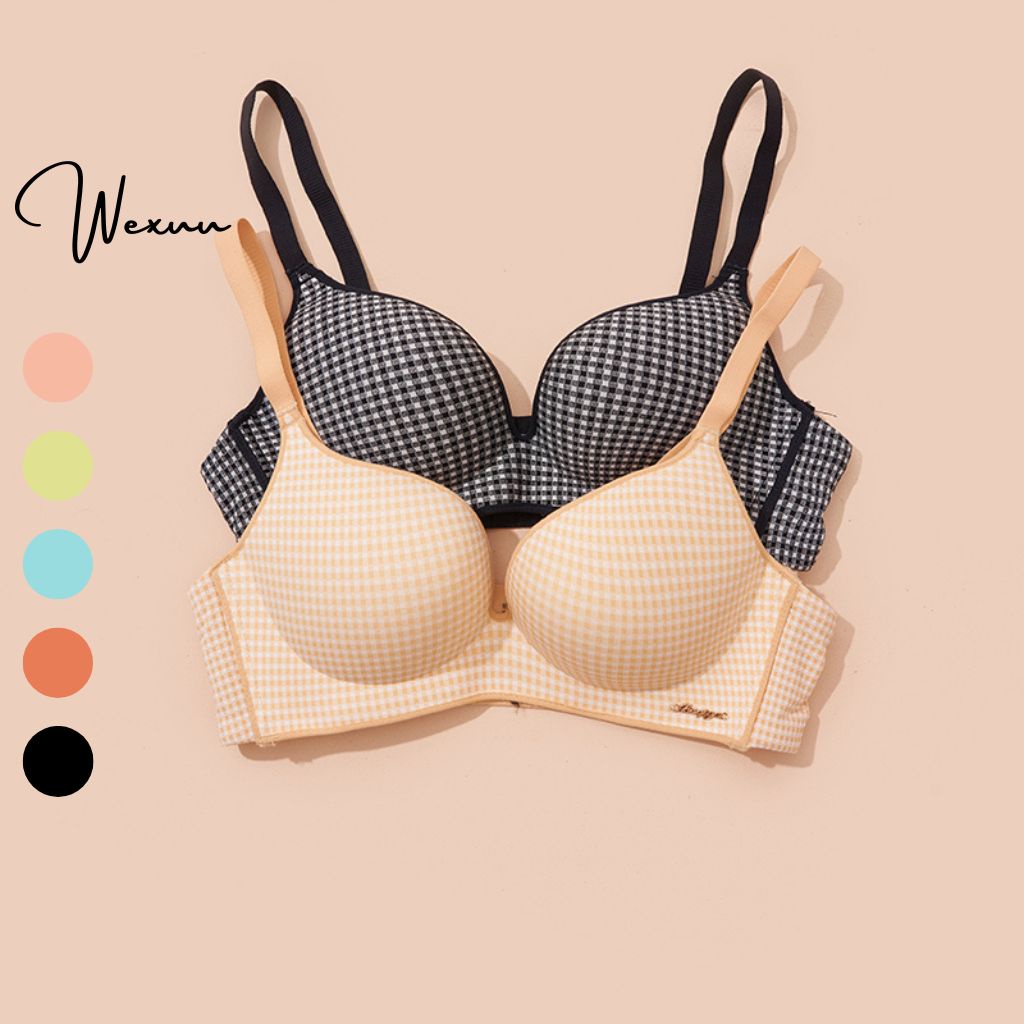 Áo ngực nữ kẻ caro Wexuu Design đệm mỏng vừa không gọng nâng ngực gợi cảm có lỗ thoáng khí - AV12