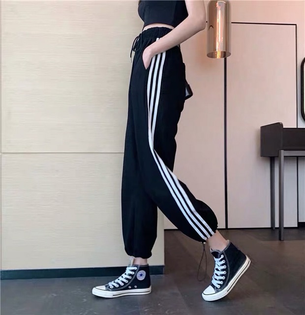 [Sẵn] QT1_Quần thể thao dáng thụng 3 sọc ulzzang | BigBuy360 - bigbuy360.vn