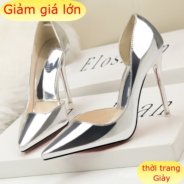 Giày Cao Gót Nữ 10cm Mũi Nhọn Thời Trang