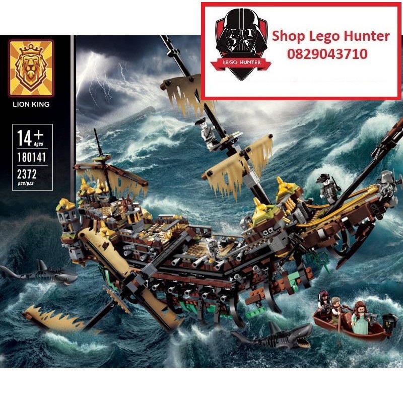 Bộ Lion King 180141 Pirates of Caribean lắp ráp Thuyền Silent Mary của thuyền trưởng Salaza - cướp biển Caribe