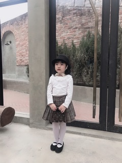 Mũ ajuma đen sợi thô cho bé
