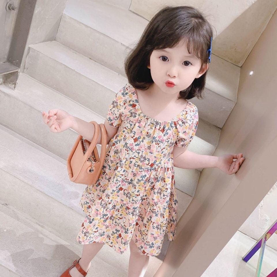 Đầm bông Mùa Hè Công Chúa Nhỏ Phong Cách Phương Tây Mới 2021 Cho Bé Gái