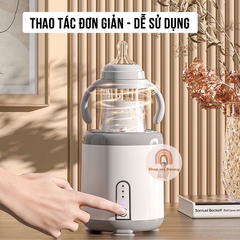 Máy lắc sữa tự động, máy lắc sữa cho bé chế độ xoay 360 giúp sữa tan hoàn toàn
