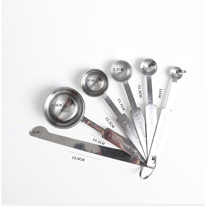 Bộ muỗng đong inox cao cấp, thìa đong nhà bếp 4 món (set 4 cái)