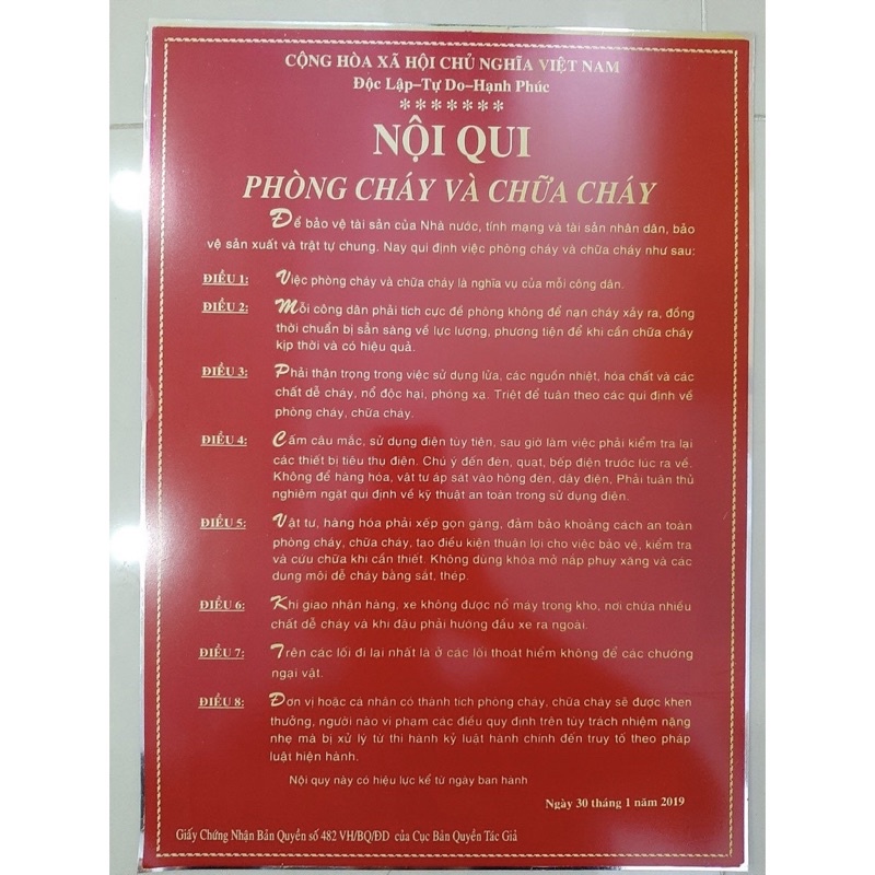 Nội Quy Tiêu Lệnh Phòng Cháy Chữa Cháy