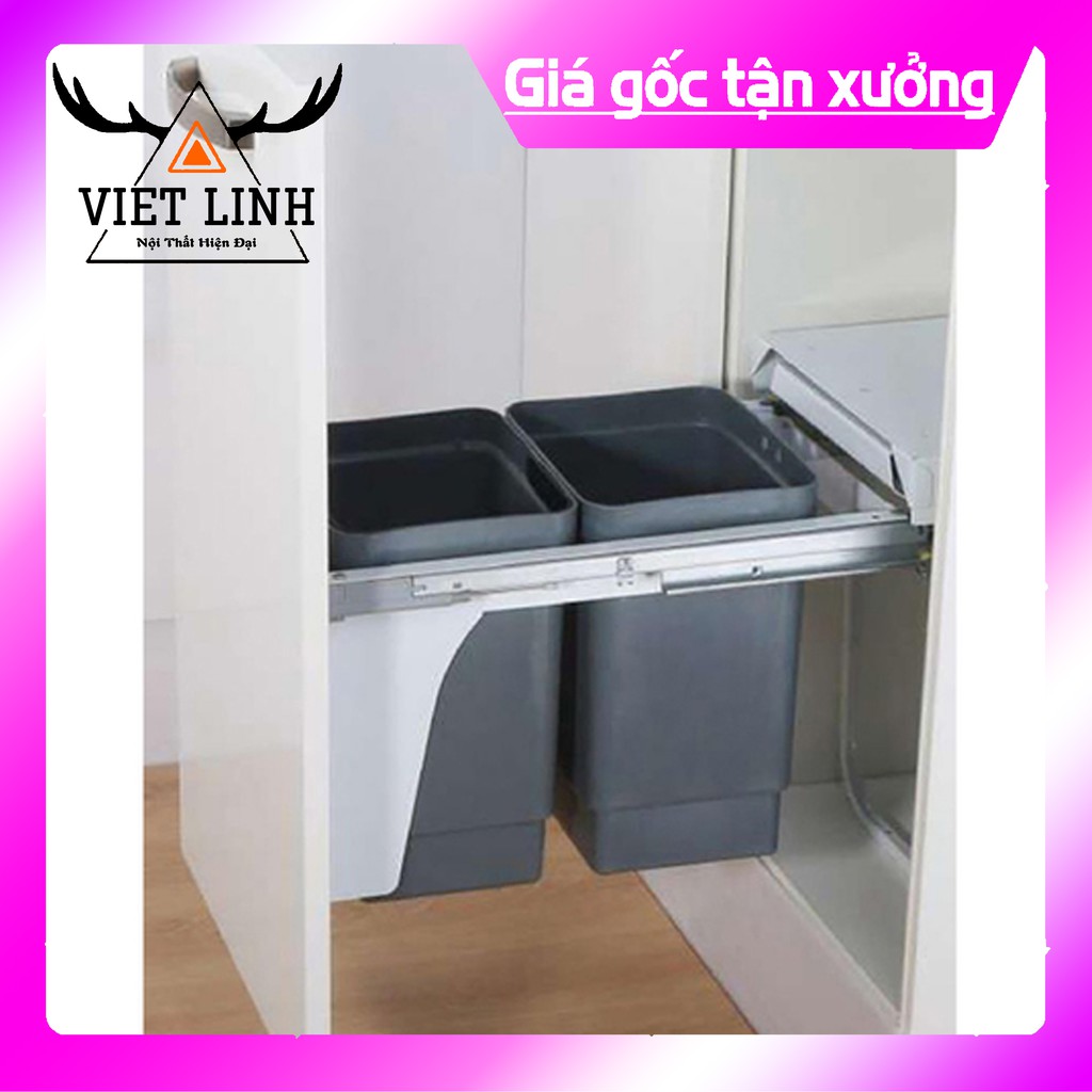 [CHÍNH HÃNG GIÁ XƯỞNG] Thùng Rác 2 Ngăn Cao Cấp Âm Tủ