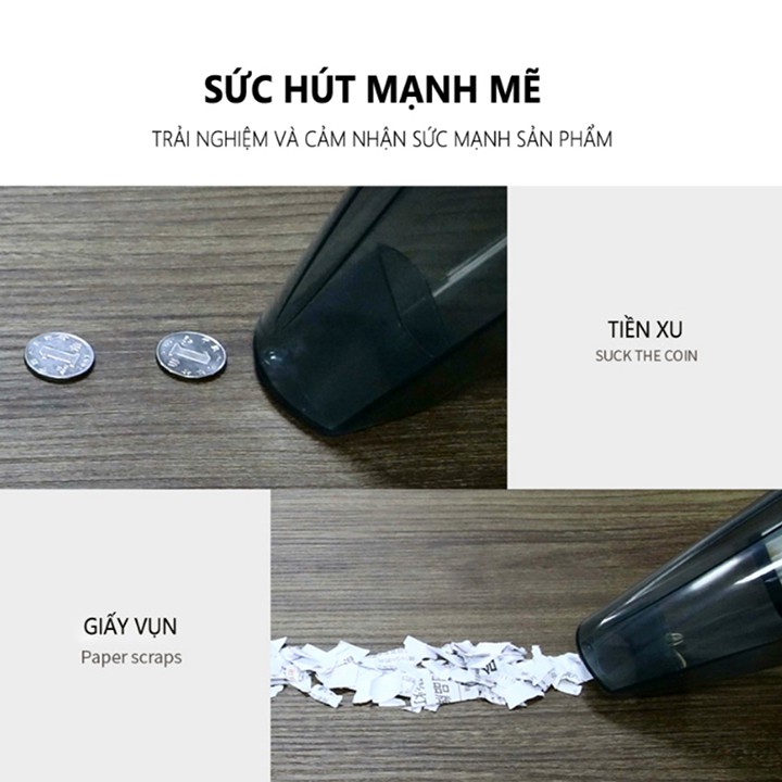 Máy hút bụi cầm tay gia đình 6052 Lực hút mạnh dễ dàng vệ sinh ô tô