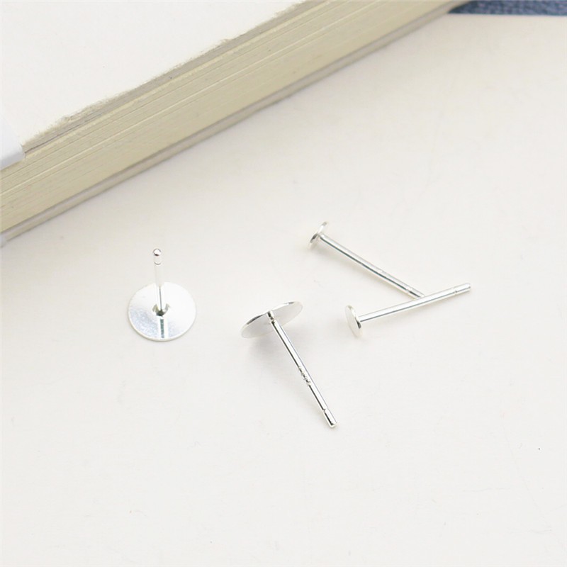 Hoa tai kiểu đinh bạc 925 có khấc đơn giản - Charm Bạc 925 - Mã CB473