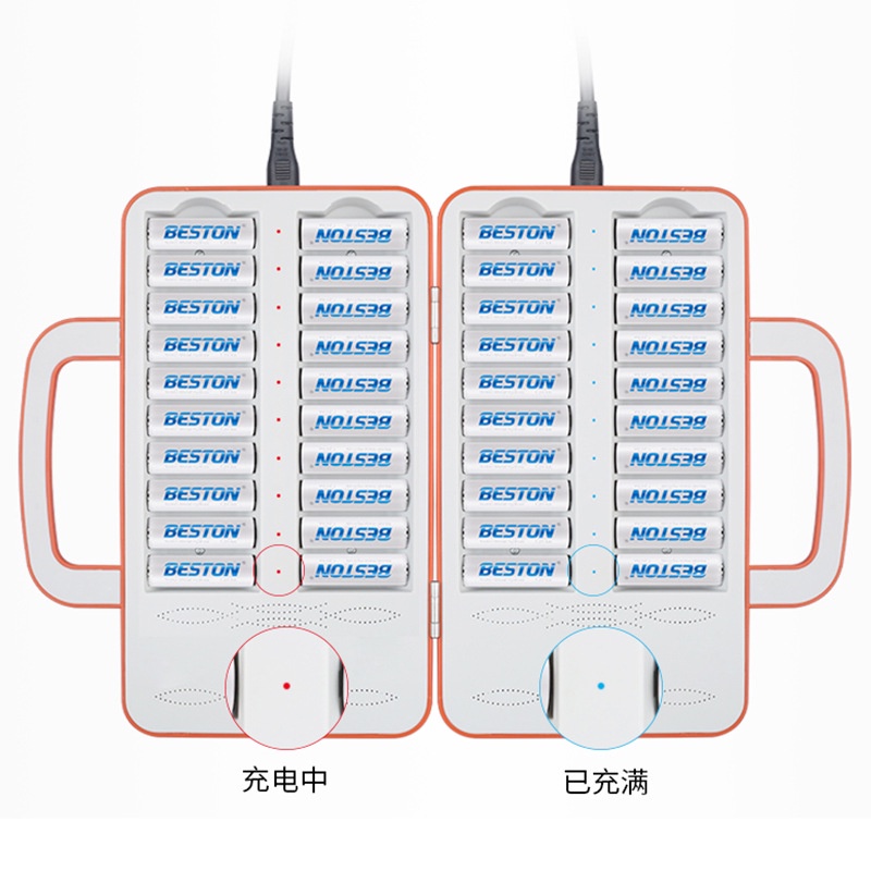 Bộ sạc pin 40 khe BST-C880 có đèn báo sạc, sạc nhanh và tự ngắt khi đầy