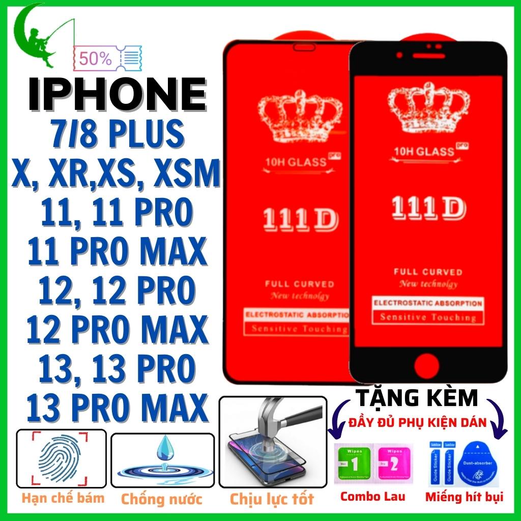 Kính Cường Lực iphone 7plus/8plus/X/XR/XS/XS MAX/11/11PRO/11 PRO MAX /12 /12PRO/12 PRO MAX/ 13/ 13 PRO/ 13 PRO MAX- 111D