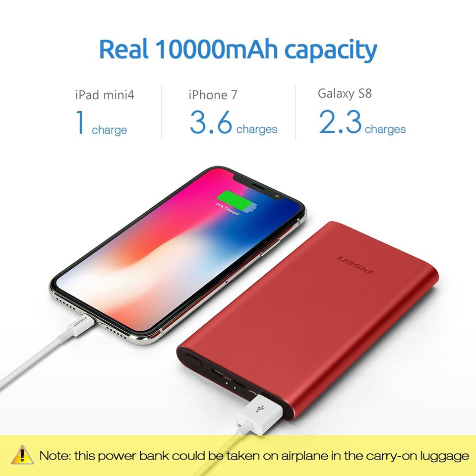 Sạc dự phòng Pisen Color Power 1S 10000mAh - HÀNG CHÍNH HÃNG