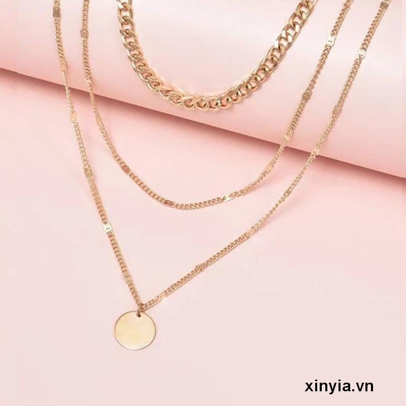 Vòng cổ Dáng Ngắn Nhiều Lớp Đính Đá Pha Lê Nhỏ Cho Nam Và Nữ