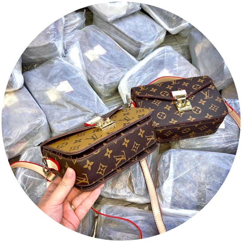 Túi Xách Nữ Đeo Chéo Hoạ Tiết L.V, Túi Nữ Đeo Vai Khoá Vuông