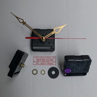 Bộ kim vàng dài 10cm và máy đồng hồ Taiwan loại thường trục 5mm kim trôi