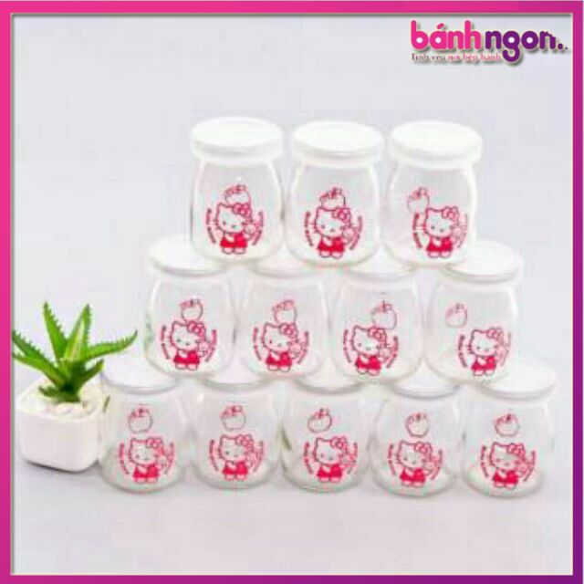 Sét 12 Hũ Làm Sữa Chua Thủy Tinh Có Nắp Đậy