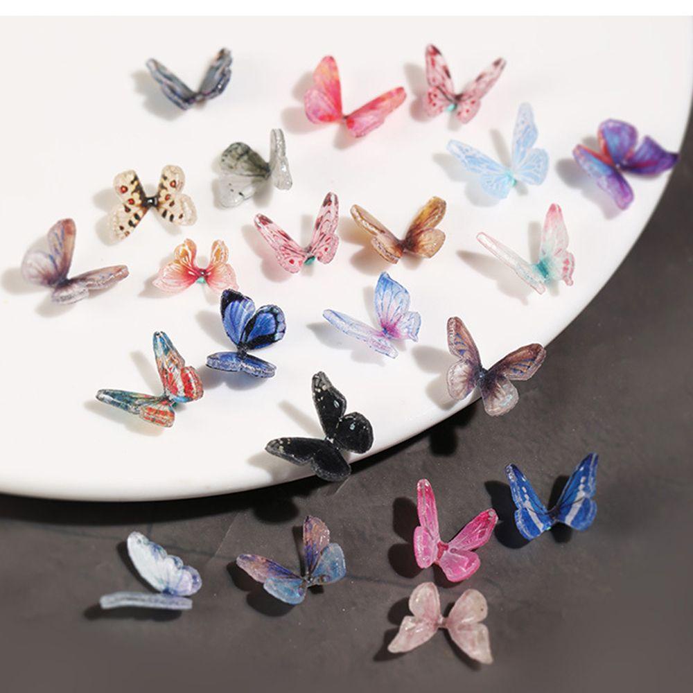 AROMA Set 20 Phụ Kiện Đính Trang Trí Móng Tay Hình Bướm 3D