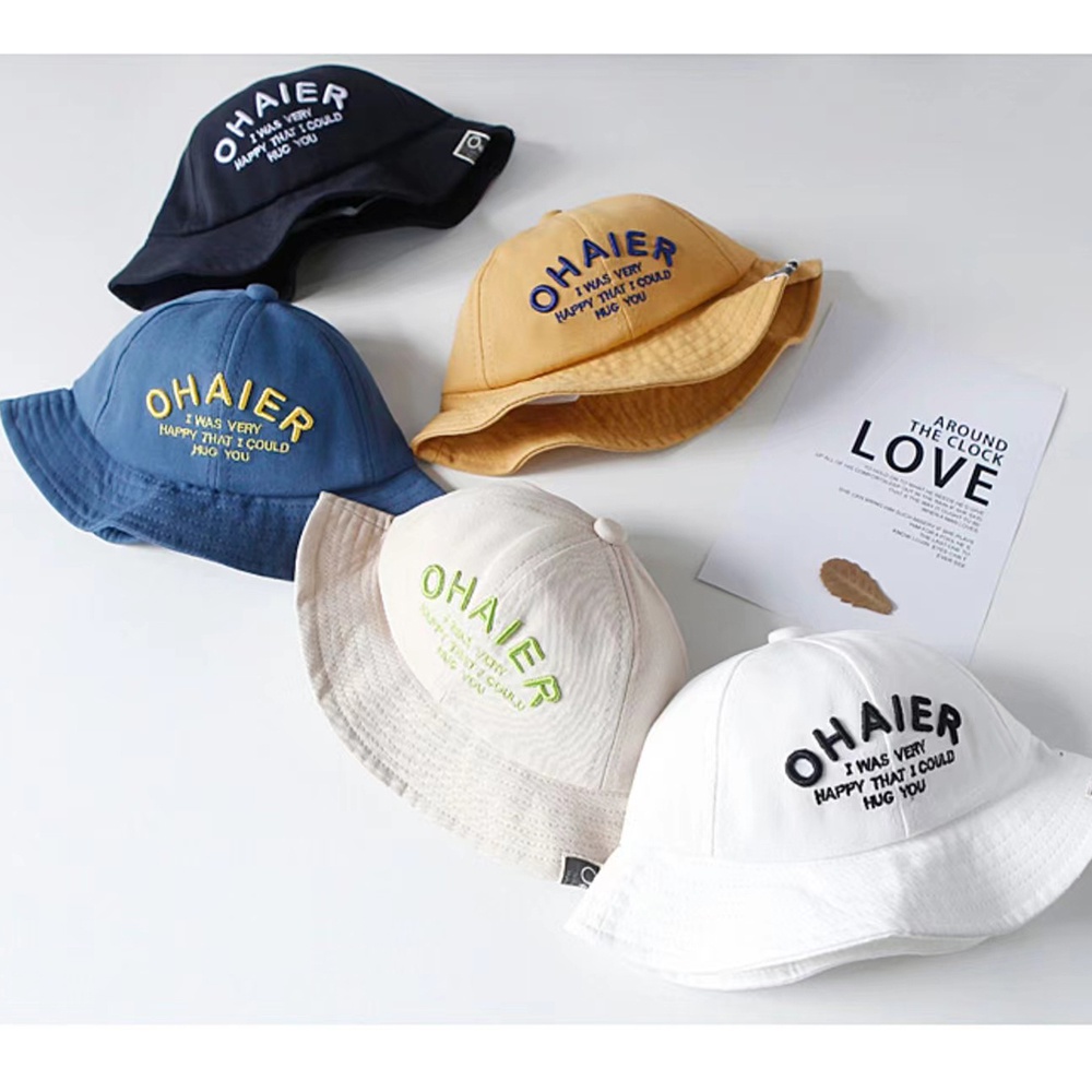 mũ bucket Nón Tai Bèo Chống Nắng Thêu Chữ Phong Cách Hàn Quốc Thời Trang Xuân Thu Xinh Xắn Cho Bé mũ lưỡi trai cho bé trai