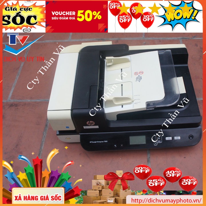 Máy scan cũ HP Scanjet Enterprise 7500 Flatbed Scanner có khay ADF có mặt kính chất lượng đảm bảo có bảo hành