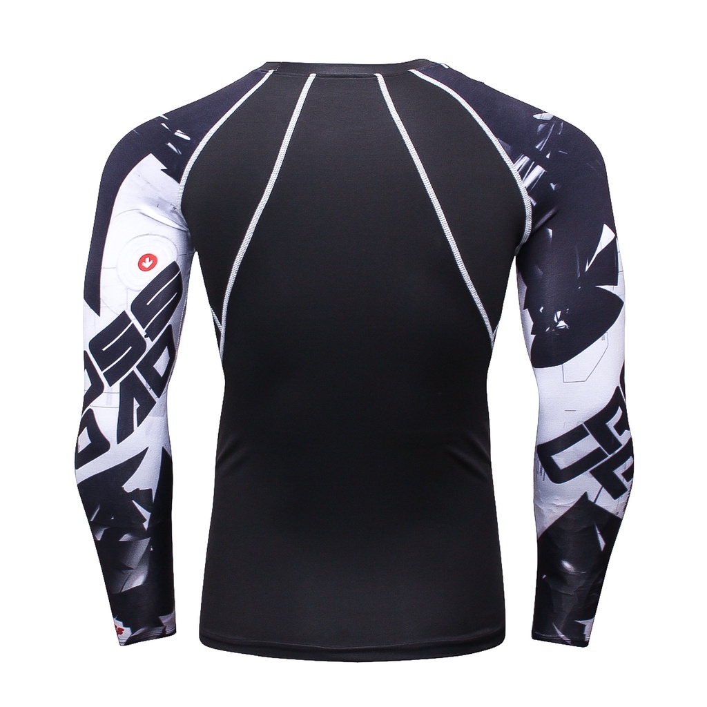 Áo thun HUQISHA dài tay tập gym thấm hút mồ hôi nhanh khô dành cho nam