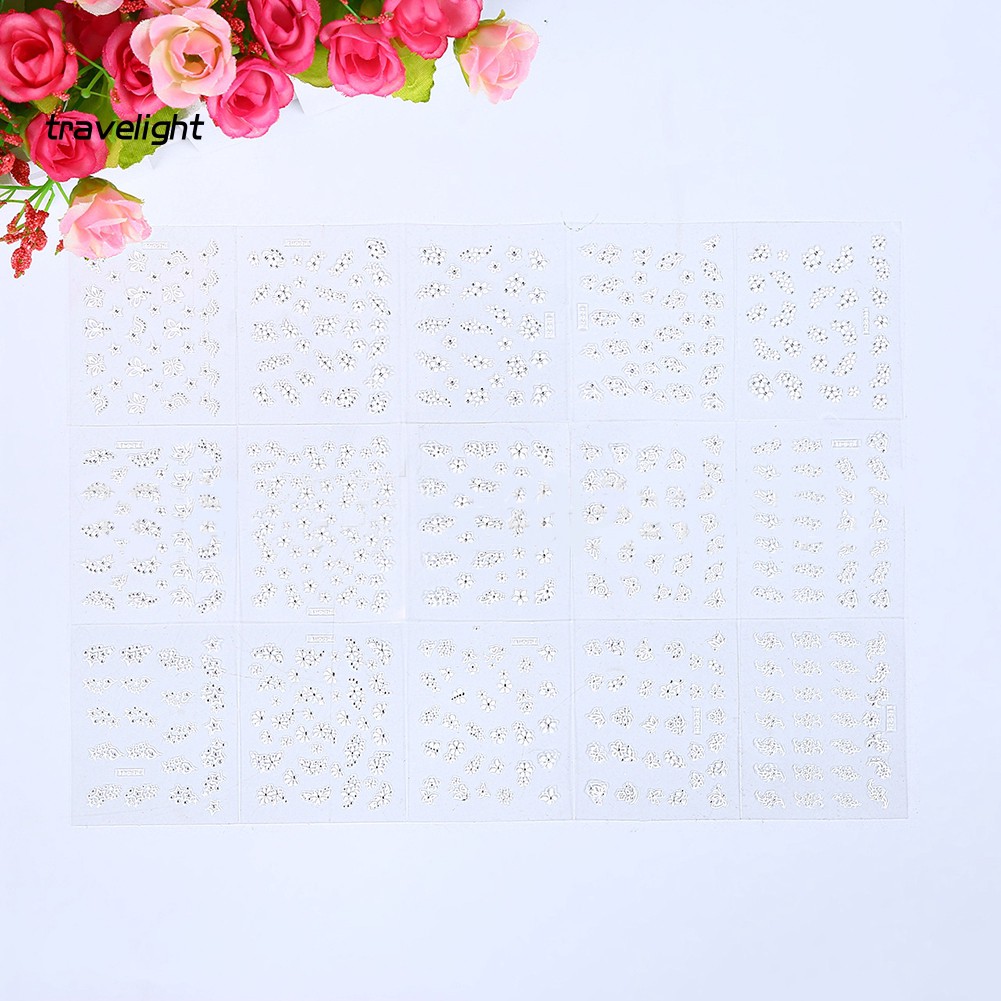 Set 5p tờ sticker hình hoa thời trang dán móng trang trí