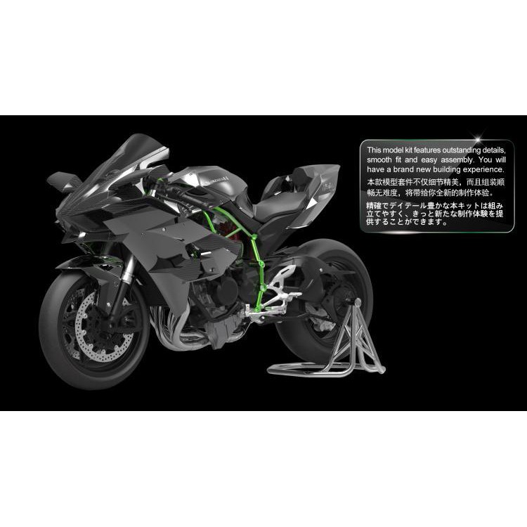 Mô hình xe 1/9 Kawasaki Ninja H2R MT-001S phiên bản cao cấp vân carbon limit