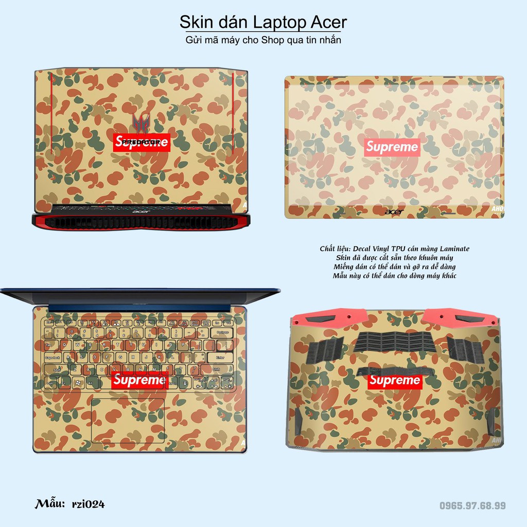 Skin dán Laptop Acer in hình rằn ri nhiều mẫu 4 (inbox mã máy cho Shop)