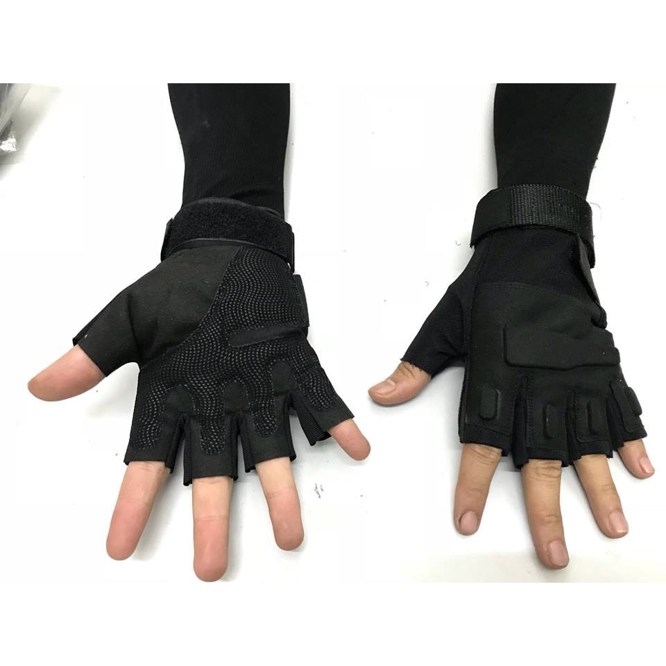 (Đổ Sỉ) Găng Tay Cụt Ngón Black Hawl