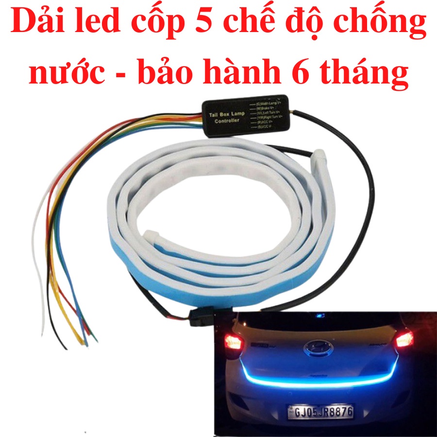☋✁Dây đèn led chạy đuổi dán cốp đa chế độ xe ô tô chức năng chống nước, có video thực tế.
