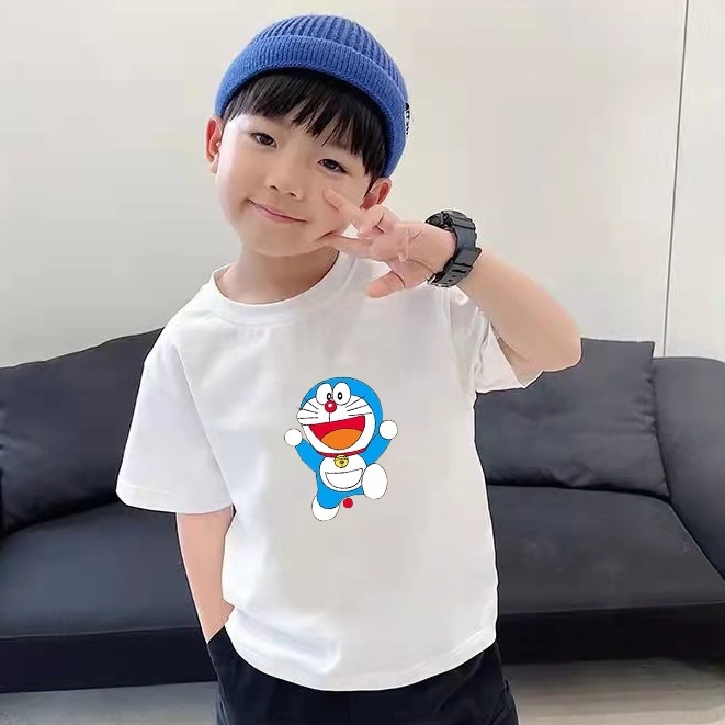 Áo Thun In Hình doraemon Dễ Thương Cho Bé Trai
