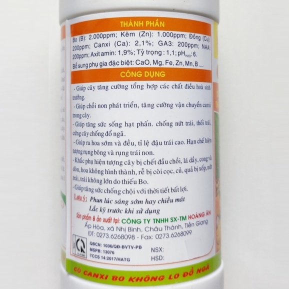 Siêu Canxi Bo chống thối và nứt trái , phân bón giúp tăng đậu trái chống rụng trái non