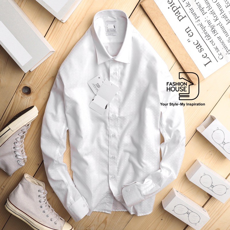 Áo Sơ Mi Nam Tay Dài Cổ Thuyền Chống Nhăn Mát Thoải Mái, Áo Sơ Mi Công Sở Nam Tính Lich Lãm Vải Dệt Kim Cương Sang Trọng | BigBuy360 - bigbuy360.vn