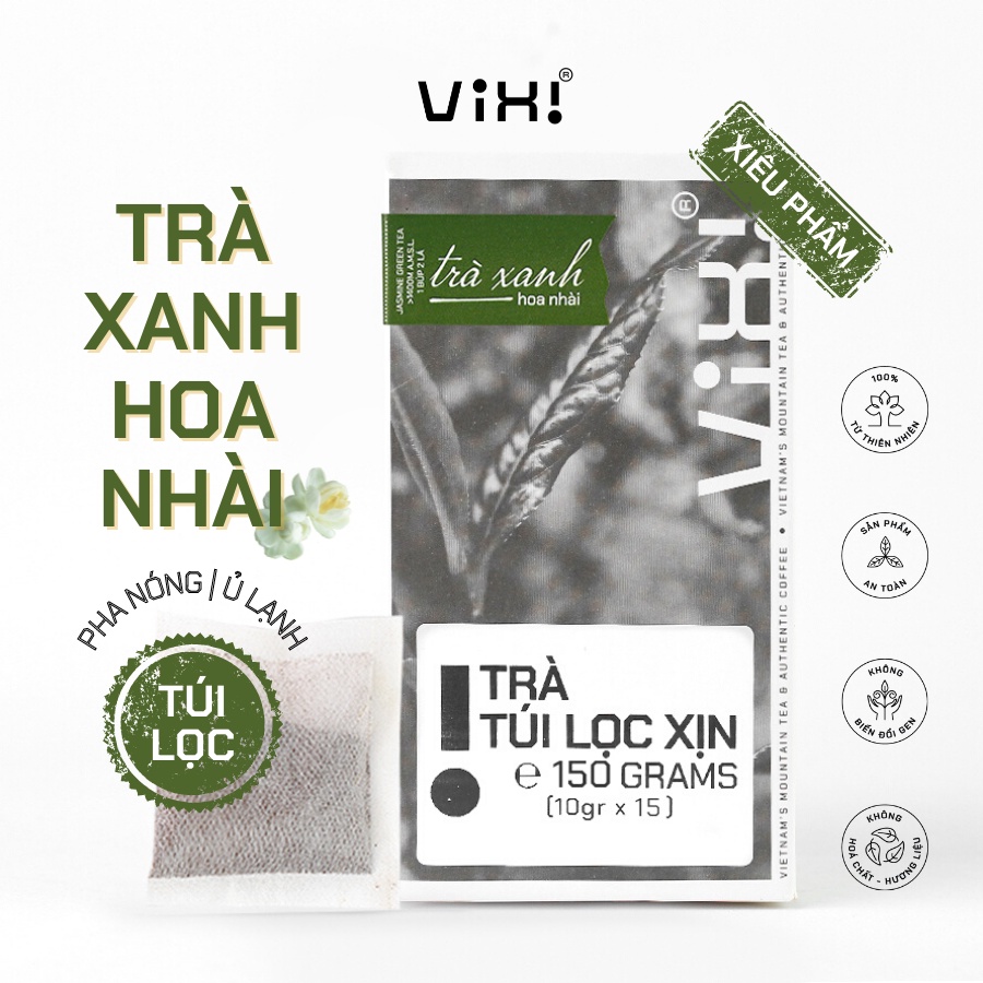 Trà xanh túi lọc Shan Tuyết Vixi, ướp hoa nhài 40g - 300g