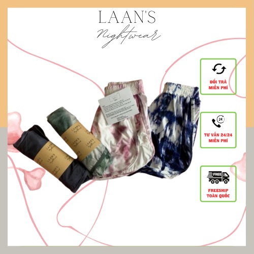 Quần ngủ nữ phối màu phong cách Hàn Quốc, Quần đùi nữ mặc nhà kiểu dáng thoáng mát Laan's Nightwear | BigBuy360 - bigbuy360.vn