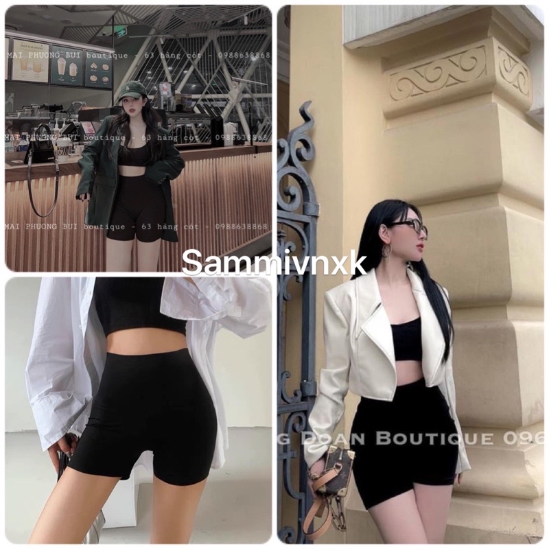 Quần biker short cạp cao chống xoắn nữ Sammivnxk❤️Quần thun đùi❤freeship | BigBuy360 - bigbuy360.vn