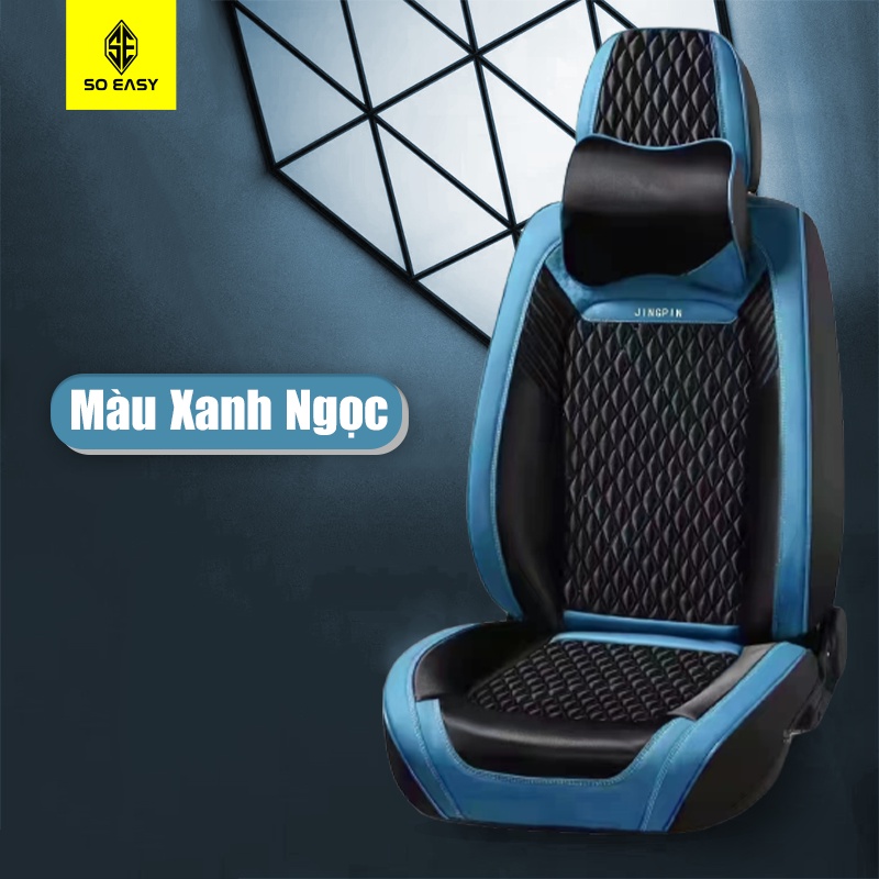 Bọc ghế ô tô So Easy 4-5 chỗ C122-BDGD kèm gối tựa đầu ô tô thoáng khí chắc chắn không dễ rách
