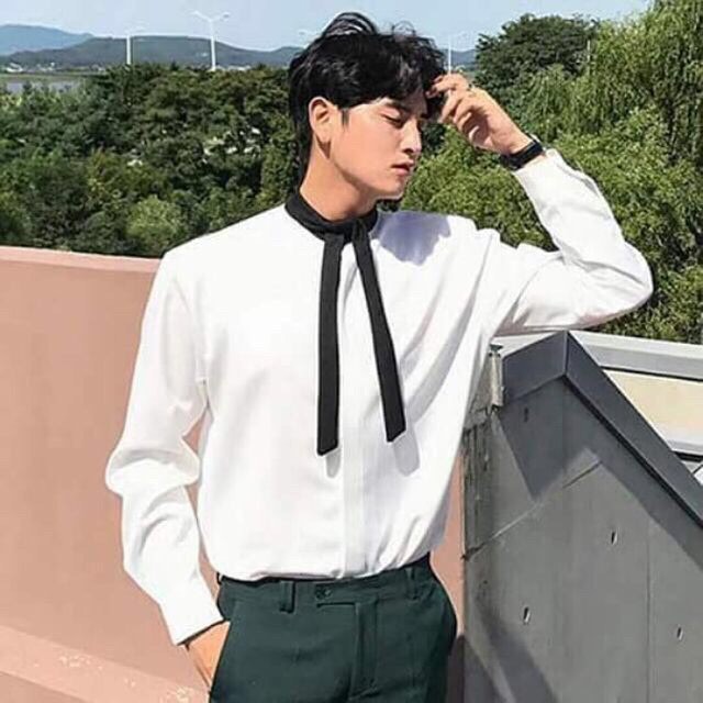 [ICONICMEN'S] Sơ mi unisex , thắt dây nam nữ đều mặc được