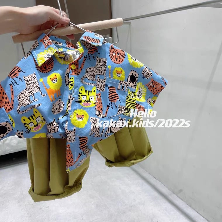 Bộ Áo Sơ Mi 5 Món Bằng Vải Cotton Nguyên Chất In Họa Tiết Graffiti Phong Cách Hàn Quốc Thời Trang Cho Nam / Nữ