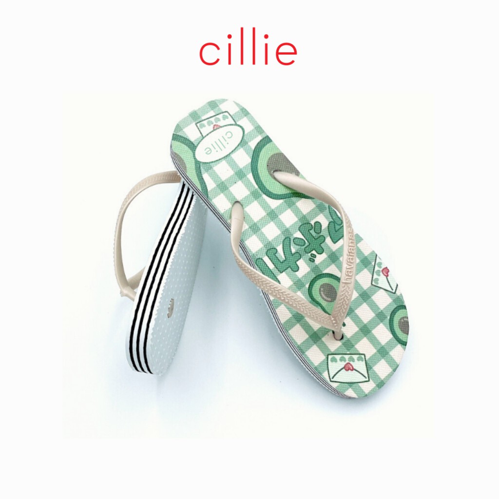 Dép tông xỏ ngón hình trái bơ đế bằng êm chân Cillie M021 - Mang đi chơi dạo phố đi biển