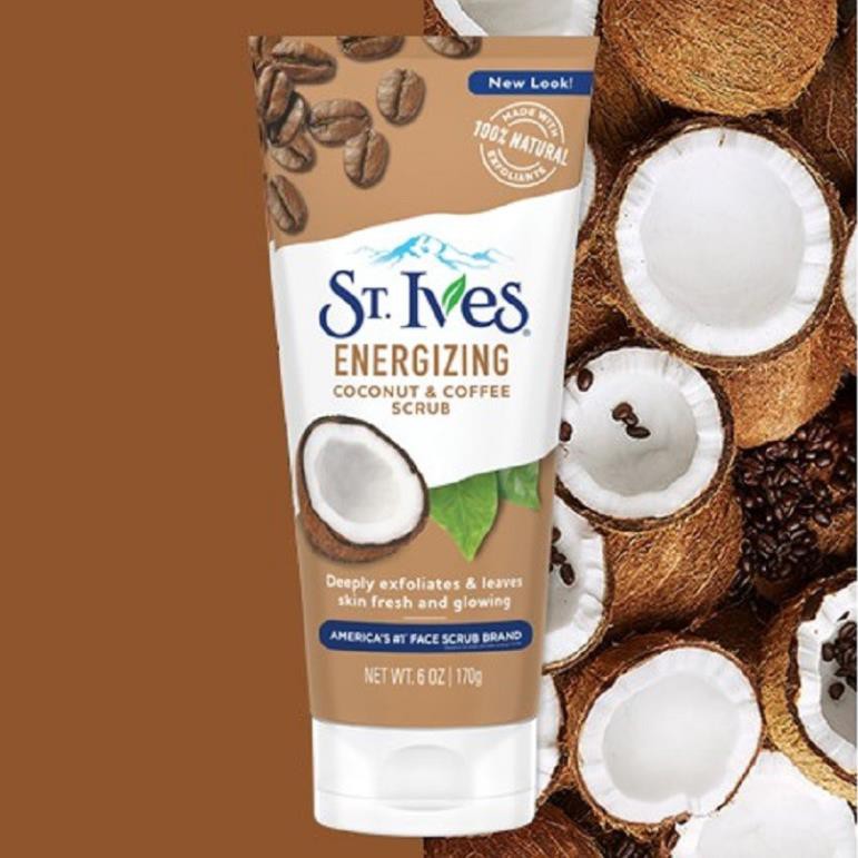 Sữa Rửa Mặt Tẩy Tế Bào Chết Chiết Xuất Dừa & Cafe ST.Ives Energizing Coconut & Coffee Scrub 170gr Mỹ