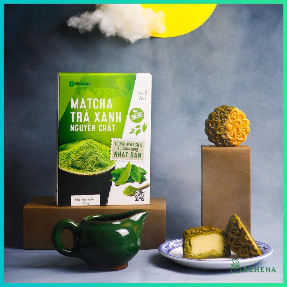 Bột Matcha Trà Xanh Behena 50g Chống Lão Hóa, Giảm Thâm Mụn, Làm Sạch Mụn, Dưỡng Trắng Da