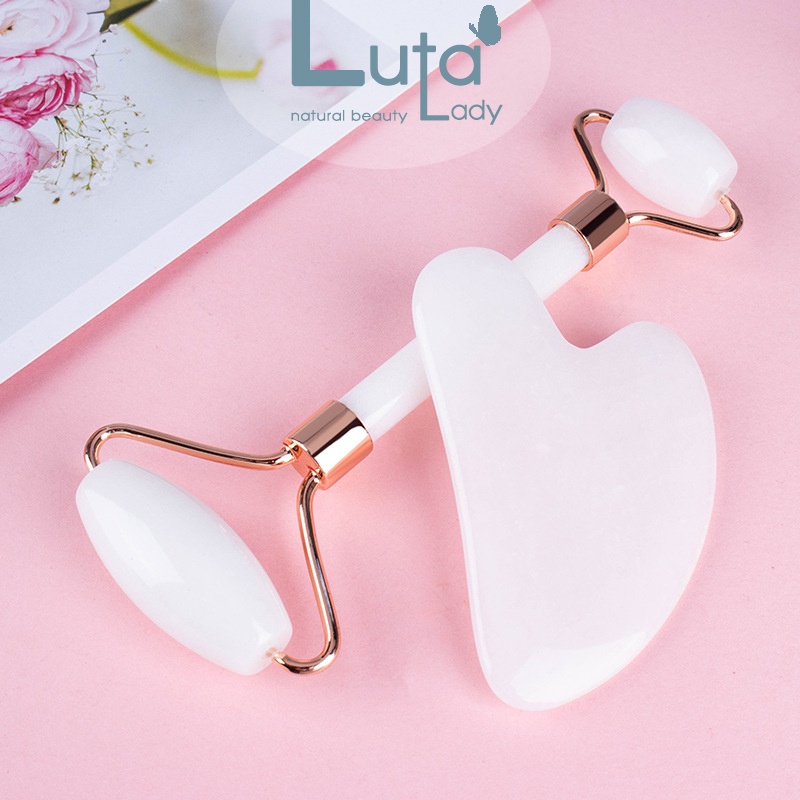 Đá guasha massage mặt, Cây lăn mát xa mặt giúp thon gọn nâng cơ ngăn ngừa lão hóa