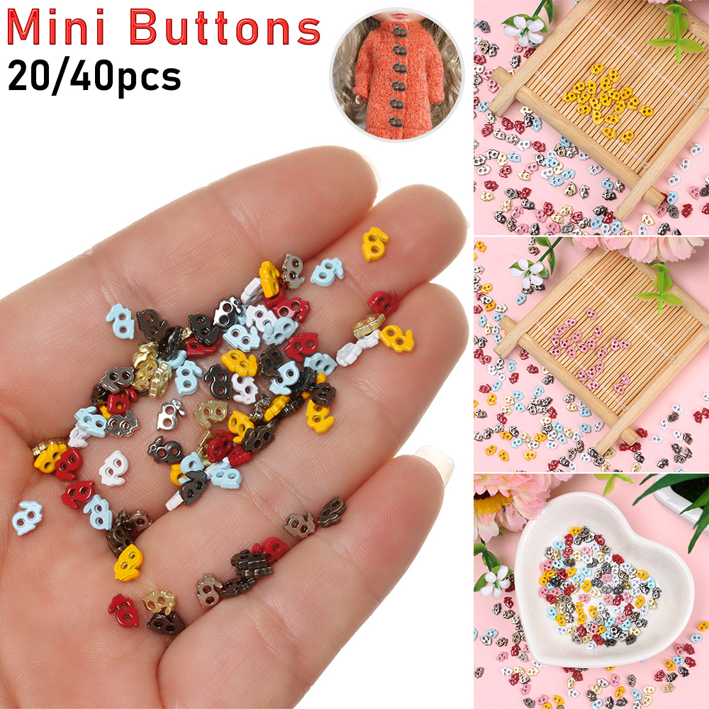 Set 20 / 40 Cúc Áo Kim Loại Hình Thỏ Kích Thước 4mm Cho Búp Bê